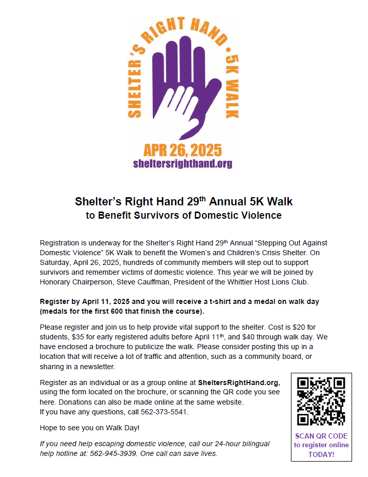 Updated shelter's 5k walk 2025